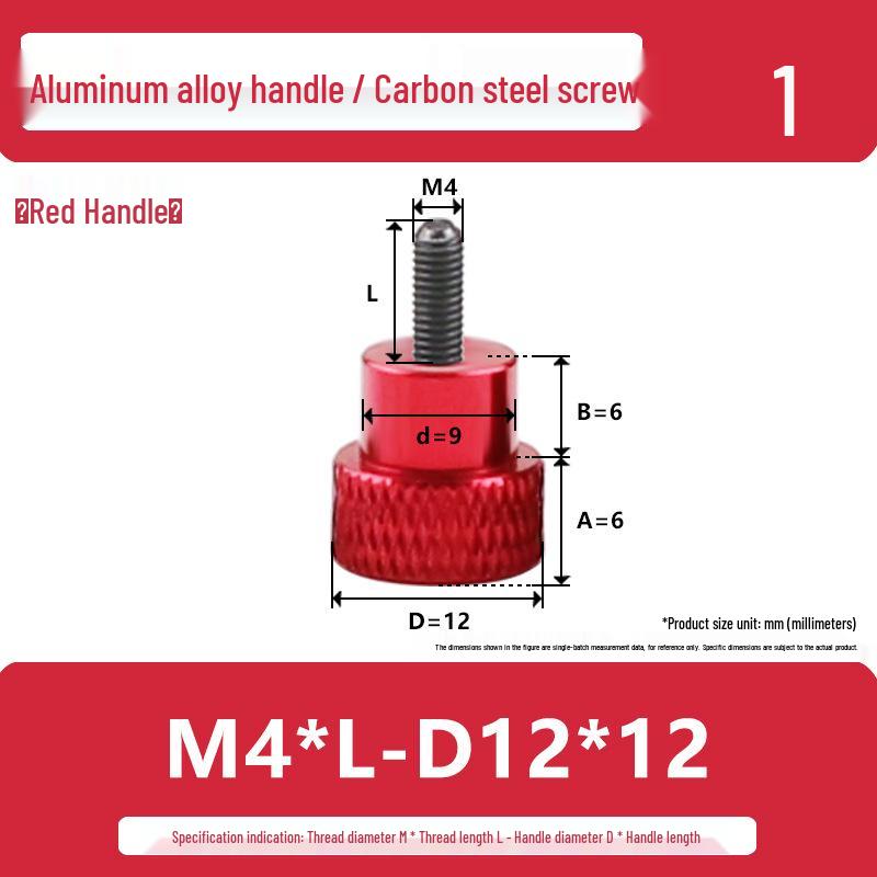 M3M4 Aluminum Alloy Hand-Tightening Flat Head Knurled Adjustment Screw Bolt