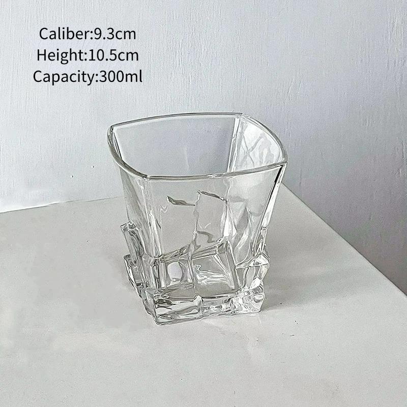 Frosted Iceberg Glass Cup, Whiskey Glasses,Engraved Whiskey Glass,Old Fashioned Whiskey Glasses,Classical Scotch Glass Cups 300ml