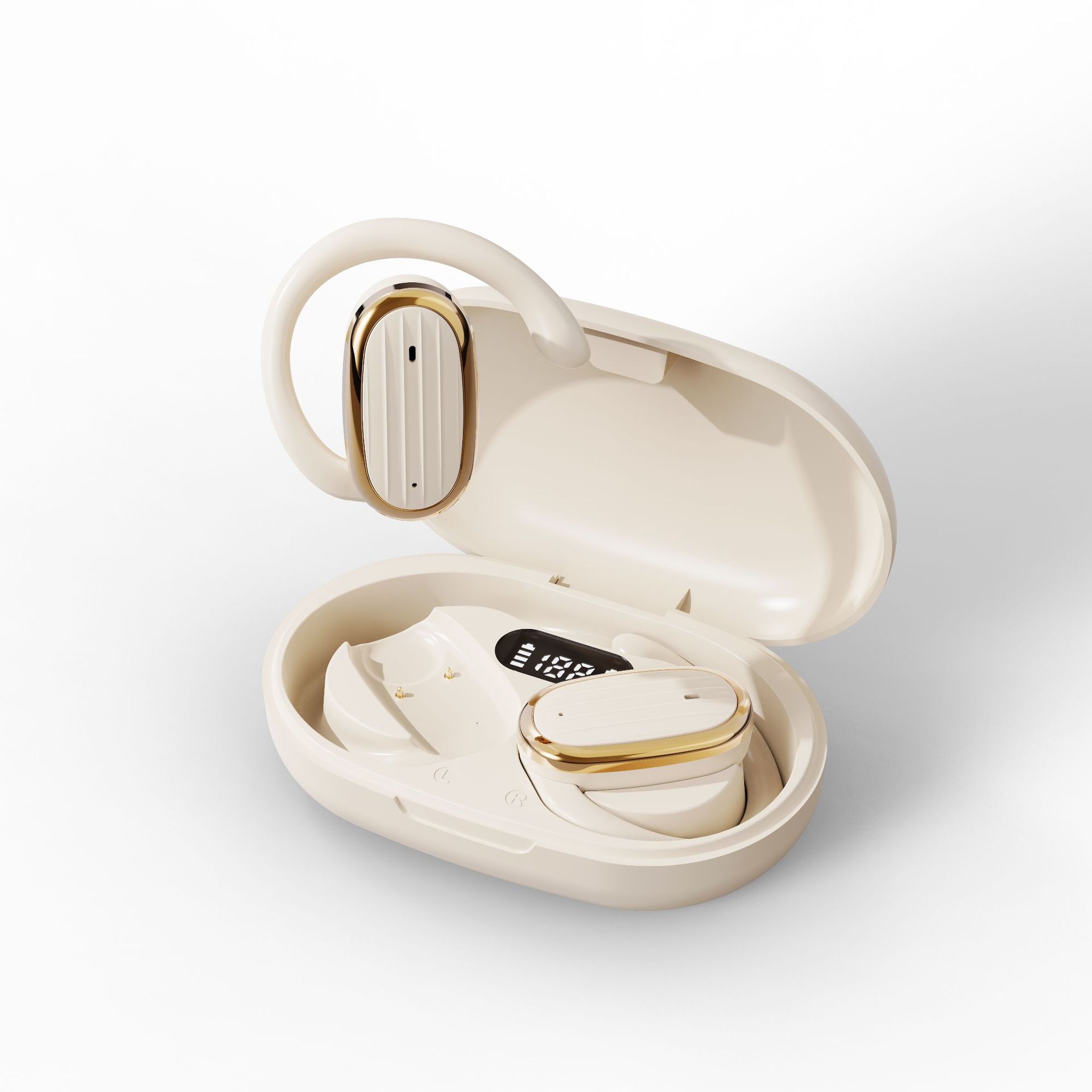 

Наушники Earless OWS Bluetooth, спортивные наушники с длительным сроком службы и шумоподавлением бежевый