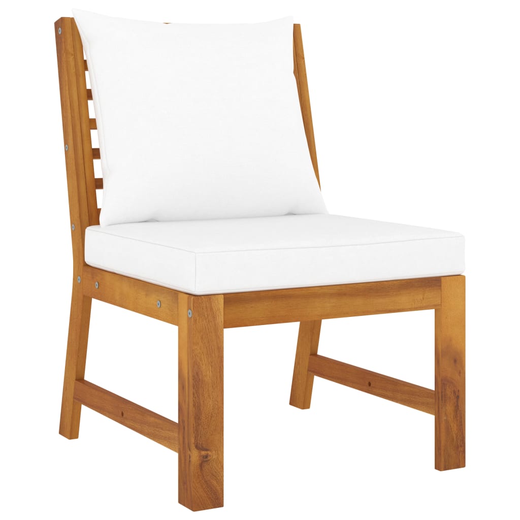 9 Piece Garden Lounge Set with Cream Cushions Solid Acacia Wood
