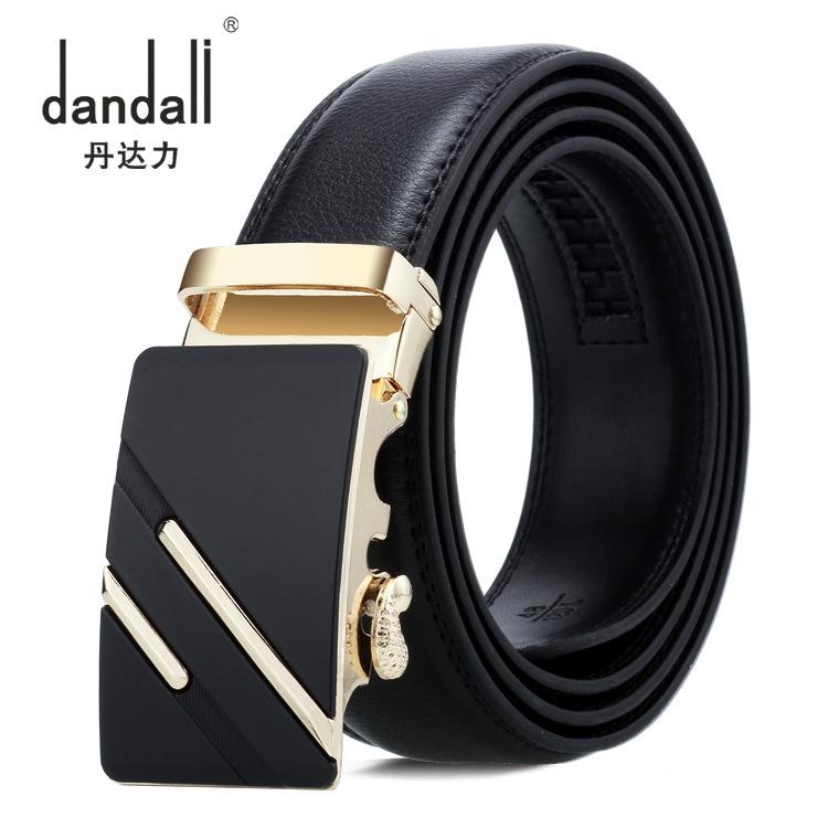 Leder Herren Gürtel, Lässiger Herren Automatikschließe Gürtel Business Weiches Rindsleder Gürtel