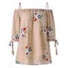 Fashion Womens Plus Size Floral Print Cold Blouse Camis Casual Shoulder Tops For Summer