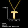 European and American popular glossy English letter necklace autumn and winter niche versatile high-end sense does not fade titanium steel necklace