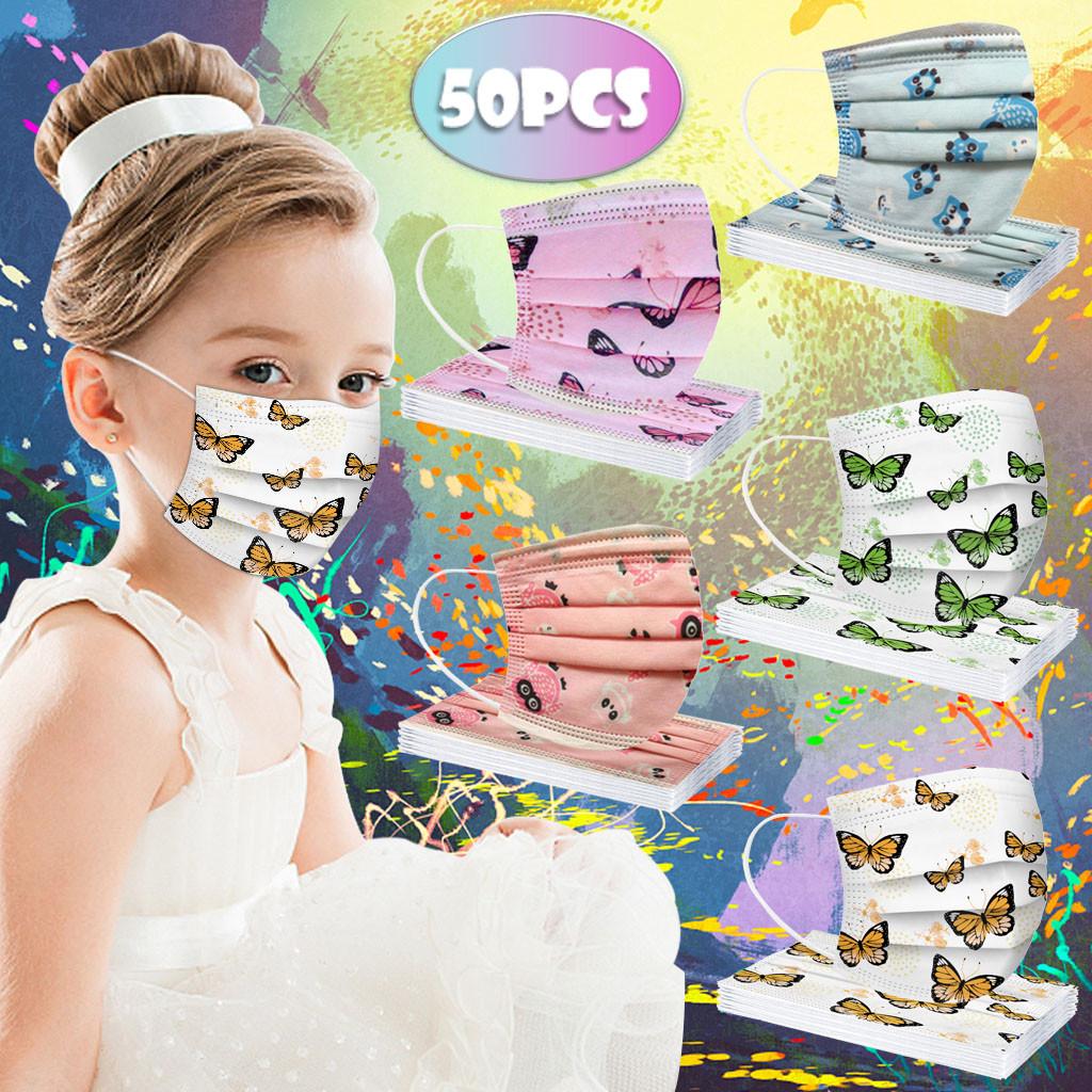 Children's Cartoon 5 Mixed Disposable Three-Layer Protective Cover 50pcs