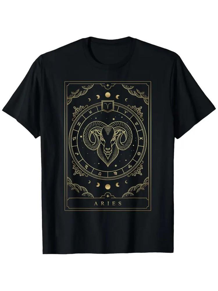 Aries Horoscope And Zodiac Constellation Symbol T-Shirt Suitable for Mens amp; Wom Unisex T-Shirt XXXXL
