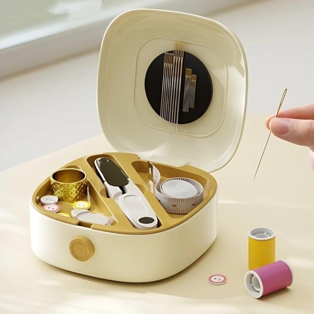 Plastic Casing Magnetic Sewing Kit Lightweight Hand Sewing Tools Portable Sewing Box  Crafting