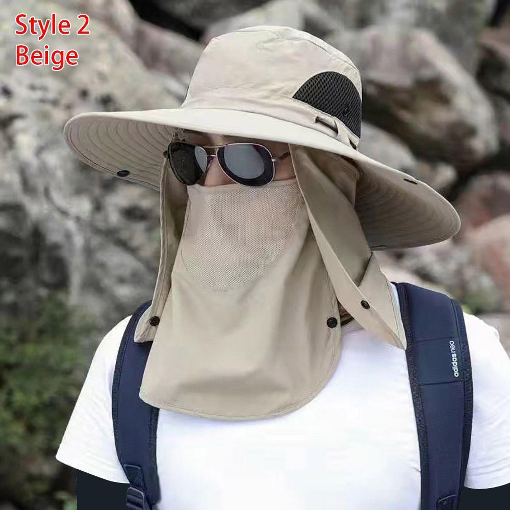 1Pcs Full Face Cover Fishing Hat Sun Cap Summer Hat Outdoor Anti UV Hiking Hat Women Men