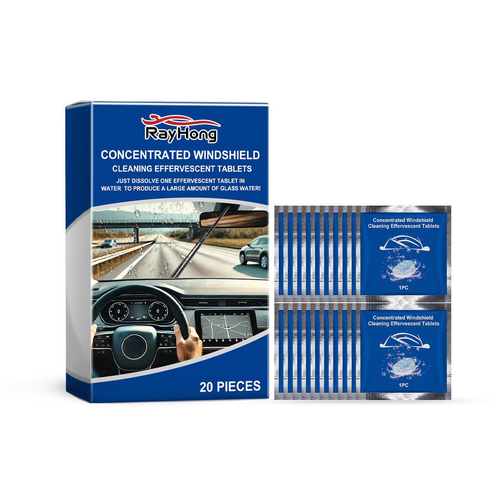 

Rayhong Waterproof Car Window Glass Cleaning Tablets For Streak-free Shine 20 Pieces