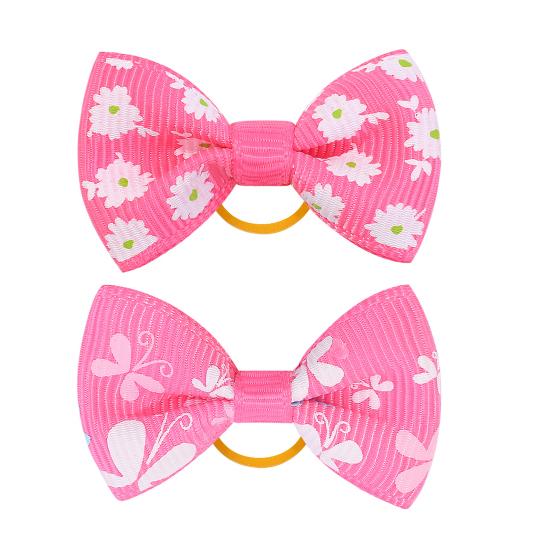 Pet Small Hair Bows with Rubber Bands Handmade Hair Bowknot Pet Accessories for Dog Puppy And Cat Grooming Supplies