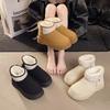 Winter Vintage Warm Velvet Thick Soled Casual Snow Boots for Women Versatile Plush Comfortable Slip On Chunky Cotton Boots