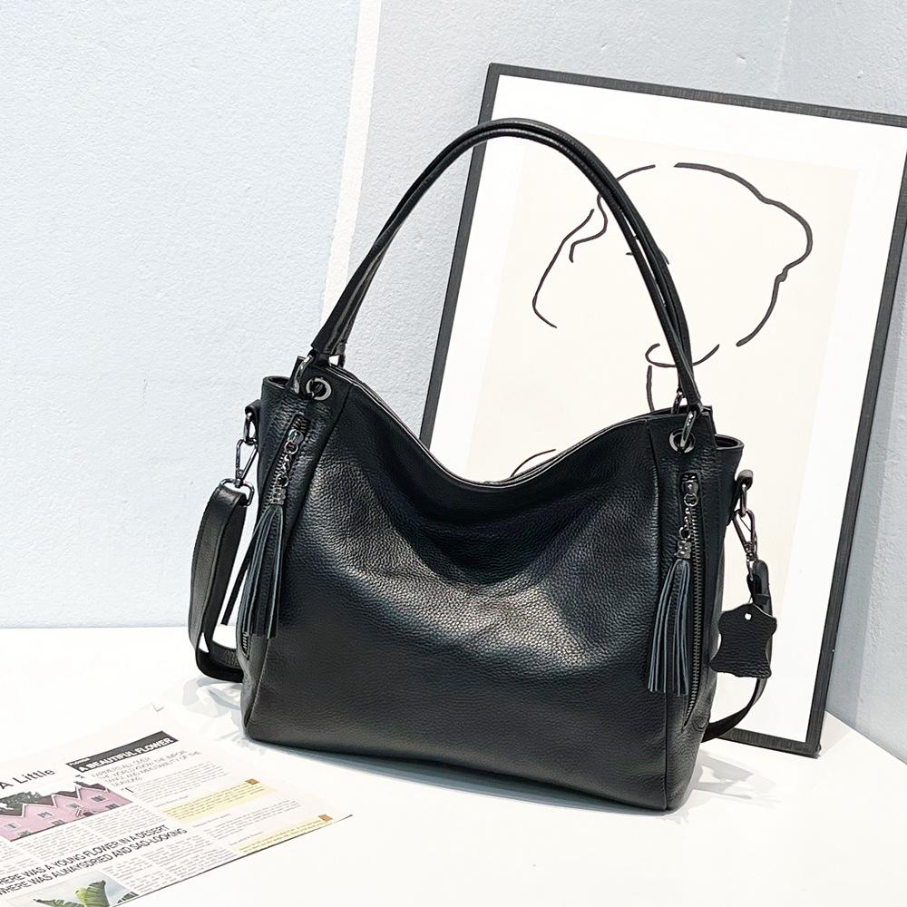 Genuine Leather Women Handbag Luxury Design Women Shoulder Bag Large Capacity Crossbody Tote Bag First Layer Cowhide Bag