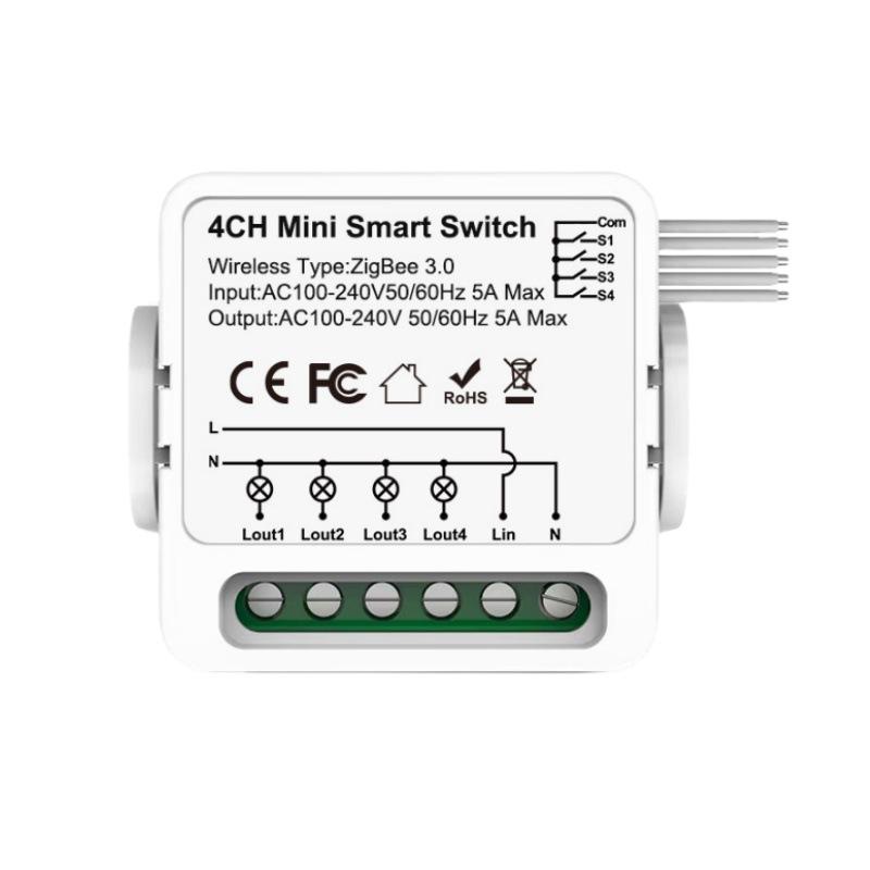 Graffiti Zigbee/WiFi Smart Multi-channel Switch: On-Off, Dry Contact, Curtain Control, Dimming, Metering Compatibility