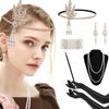 Retro Quaste Feder Stirnband 1920er Jahre Damen Party Kopfschmuck Verkleidungszubehör Set Elegantes Themenzubehör