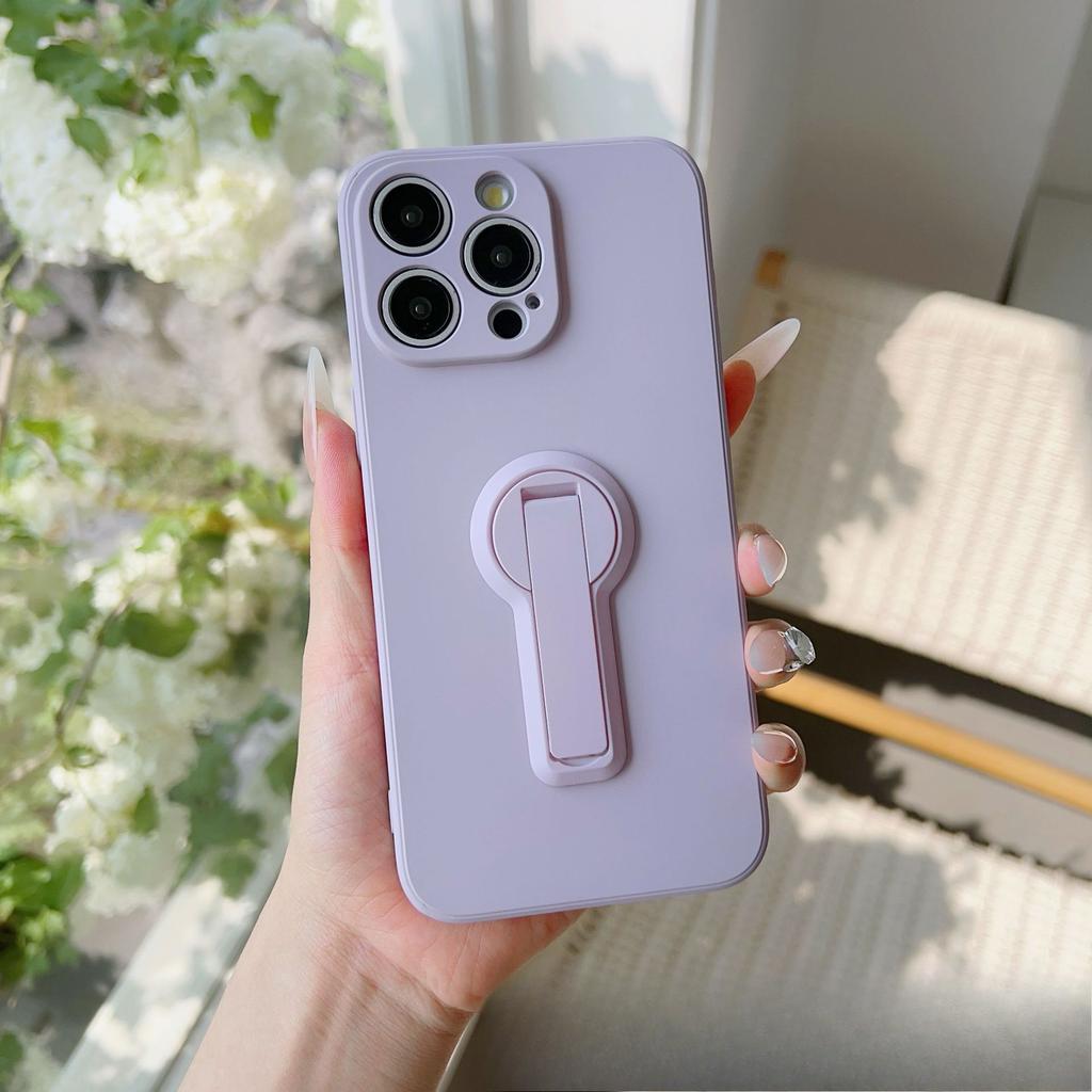 Applicable To IPhone 16 Straight Edge Liquid Mobile Phone Case Multi-function Rotating Bracket Apple 15PRO Anti-fall TPU