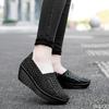 2025 Spring Women's Weaving Sports Slope Heel Shoes Women's Casual Breathable Thick Bottom Sports Walking Shoes Zapatos De Mujer