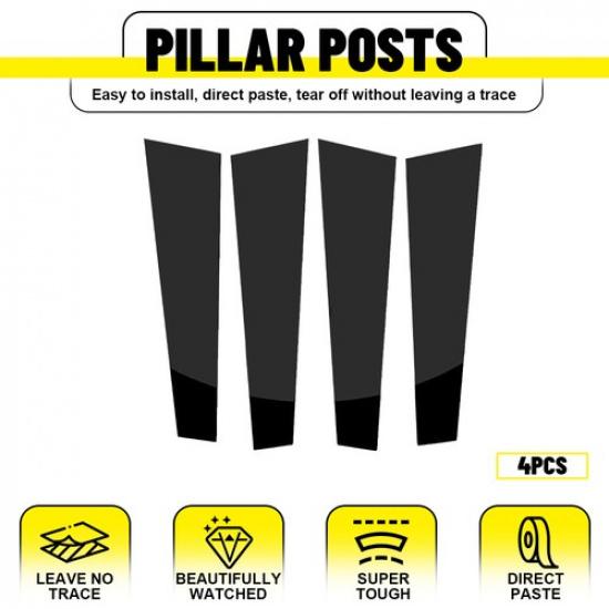 4x Pillar Posts Door Trim Cover For 2009 10-2014 Porsche Panamera Gloss Black EA