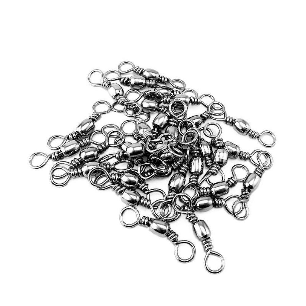 50pcs Connector Rolling Swivels Quick Swivel Fishing Line Connector Barrel Swivels  Sea Fishing