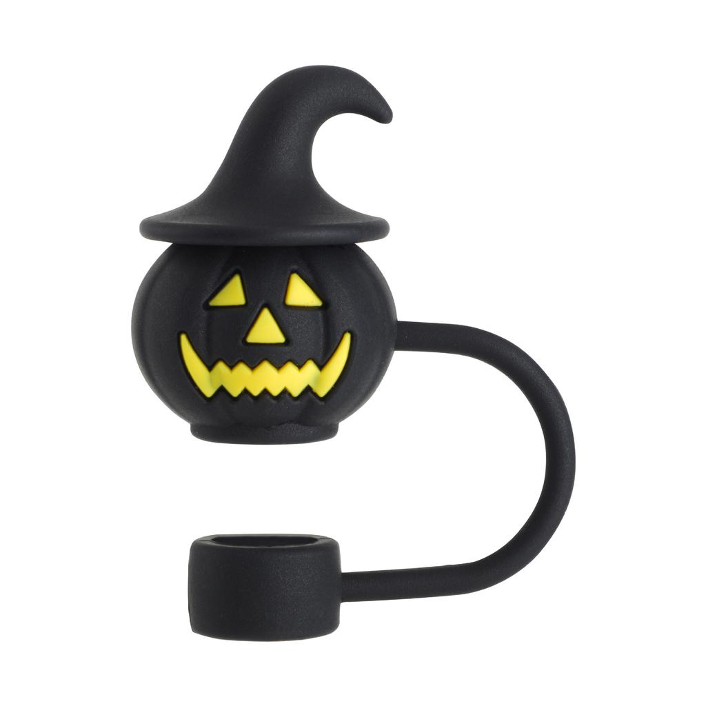 Cartoon Pumpkin Ghost Silicone Straw 8-10mm Straw Covers for Cup Drinking Dust Cap Straw Tips Cover Halloween Cup Accessories