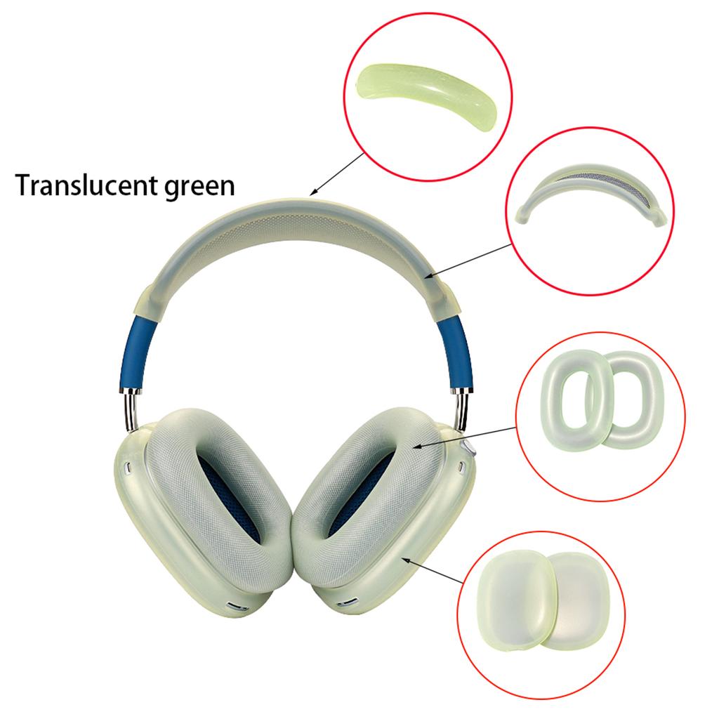 Silikonové pouzdro pro sluchátka AirPodsMax, odolné proti poškrábání, náušníky, kryt/kryt na hlavový most 4 v 1