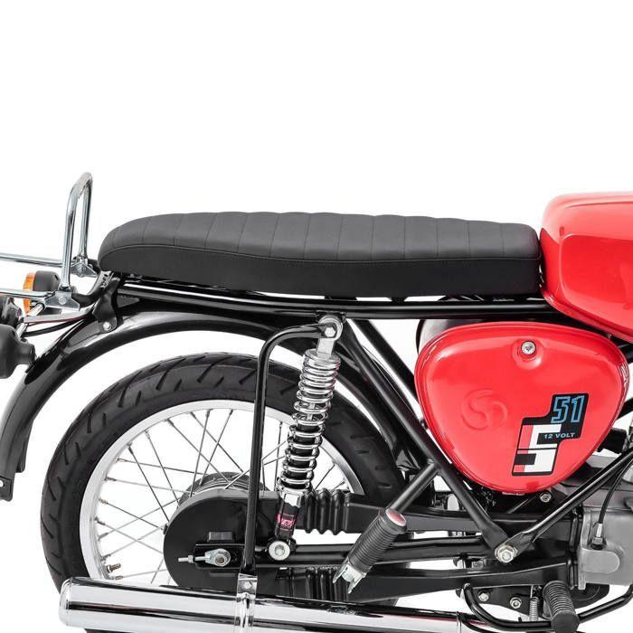 Selle plate compatible avec Simson S50 S51 S70 Craftride VS1 Siège noir