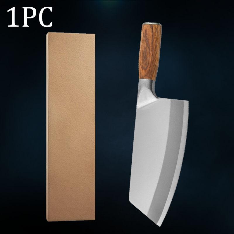 

1PC 3PCS Stainless Steel Kitchen Knife Set Wood Handle Forged Chef Slicing Meat Cleaver Boning Utility Sharpener Cooking Tools