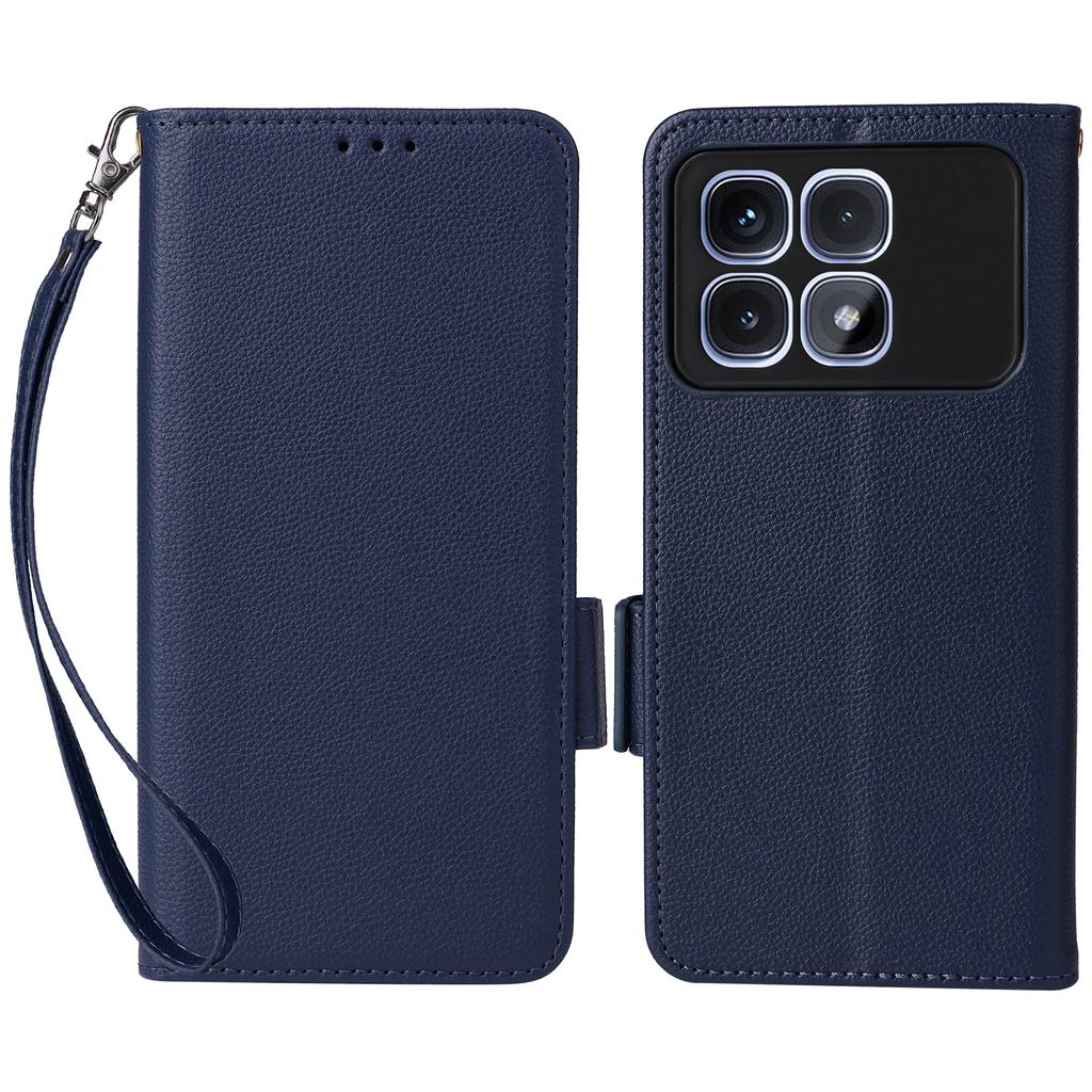 For Xiaomi Redmi K70 Ultra Case with Wrist Strap Litchi Texture PU Leather Wallet Phone Cover