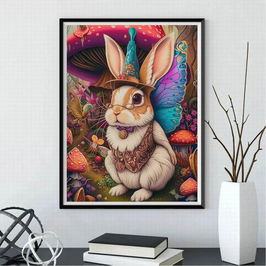 Rabbit Elf Diamond Painting New 2024 Animal Mushrooms Diy Full Square Round Drill Rhinestone Embroidery Mosaic Cross Stitch Kits Wall Decor