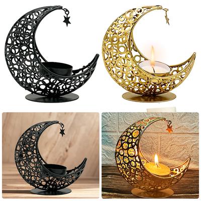 Eid Mubarak Candle Holder Metal Moon Candle Holder Home Islamic Muslim Party Decor Ramadan Decoration Eid Mubarak Table Decor