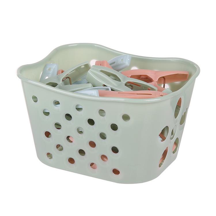 30-Piece Windproof Plastic Clothes Pegs with Basket: Multi-functional Drying Clips for Outdoors