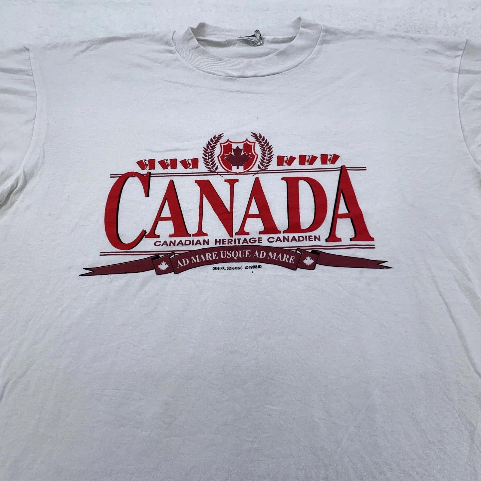 Vintage Canada Shirt Mens BOXY XL Canadian Heritage Graphic 1995 90s Tee 2XL