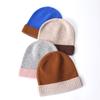 100% All-Wool Children'S Knitted Ribbed Pullover Cap, Two-Color Color, Double-Sided With Winter Warmth Woolen Knitted Cap