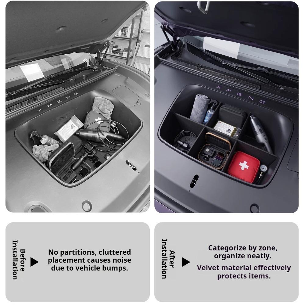 For Xpeng MONA L03 Front Trunk Storage Box Clapboard Layered Storage Panel Car Interior Modification Accessories