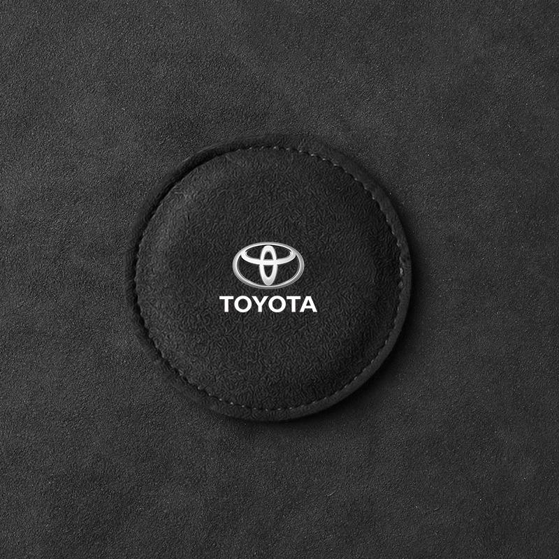 PU Leather Slot Non-slip Coaster Mat Emblem Car Cup Holder Pad for Toyota TRD GR Aygo Corolla Avensis Vios Yaris Mark-X Mirai Yaris