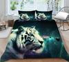 3D Tiger Pattern Bedding Set Bedroom Bed Home Quilt Cover Pillowcase Bedroom Bedding Microfiber 2/3 Pieces Gift