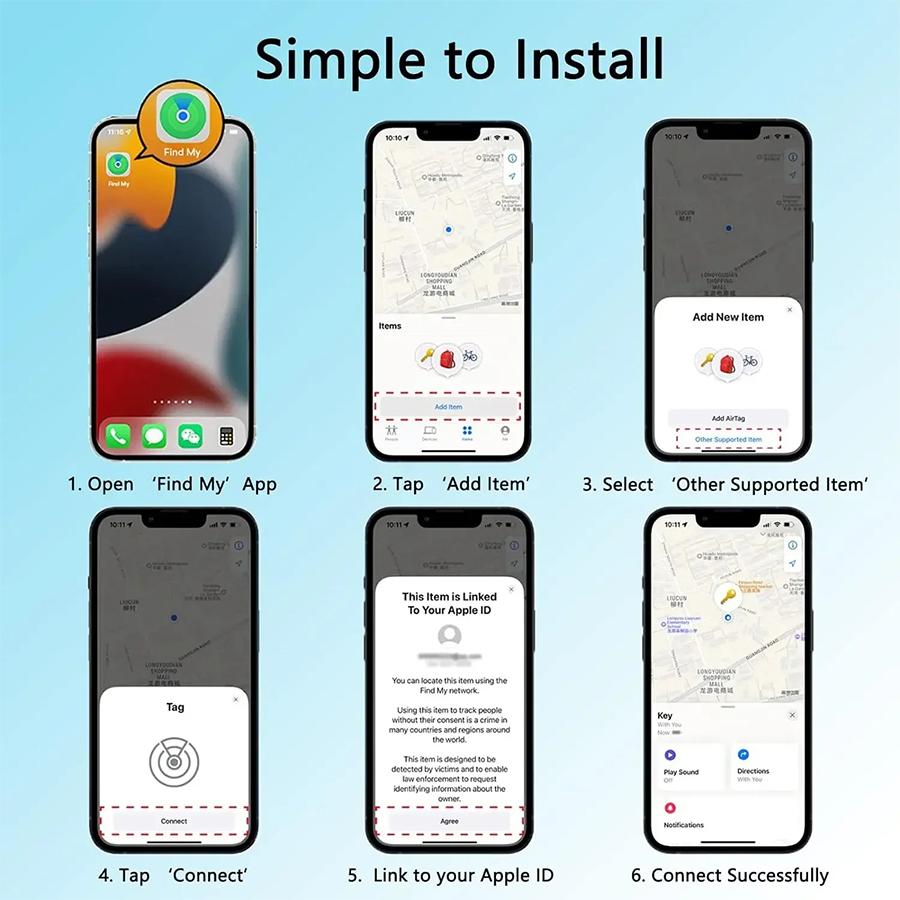 GPS Tracker Smart Tag Bluetooth Anti-Lost Key Finder for iOS Android Find My AirTag Alternative Pets Luggage Cars Global Locator
