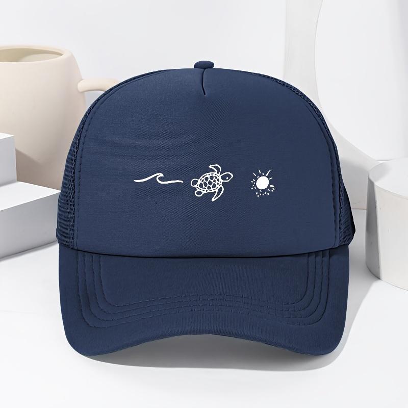 Male and female turtle patterned baseball caps for spring and summer shade, outdoor activities, fishing