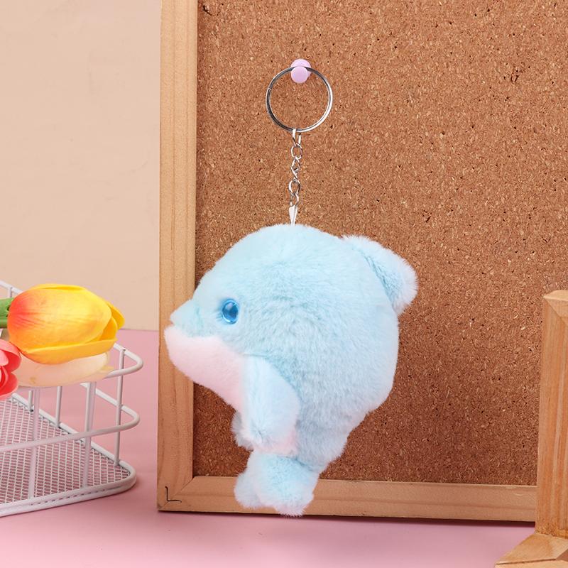 Kawaii Delphin Plüsch Spielzeug Cartoon Stofftier Schlüsselanhänger Schöne Plüsch Puppe Schlüssel Halter Rucksack Anhänger Für Kind Geschenke