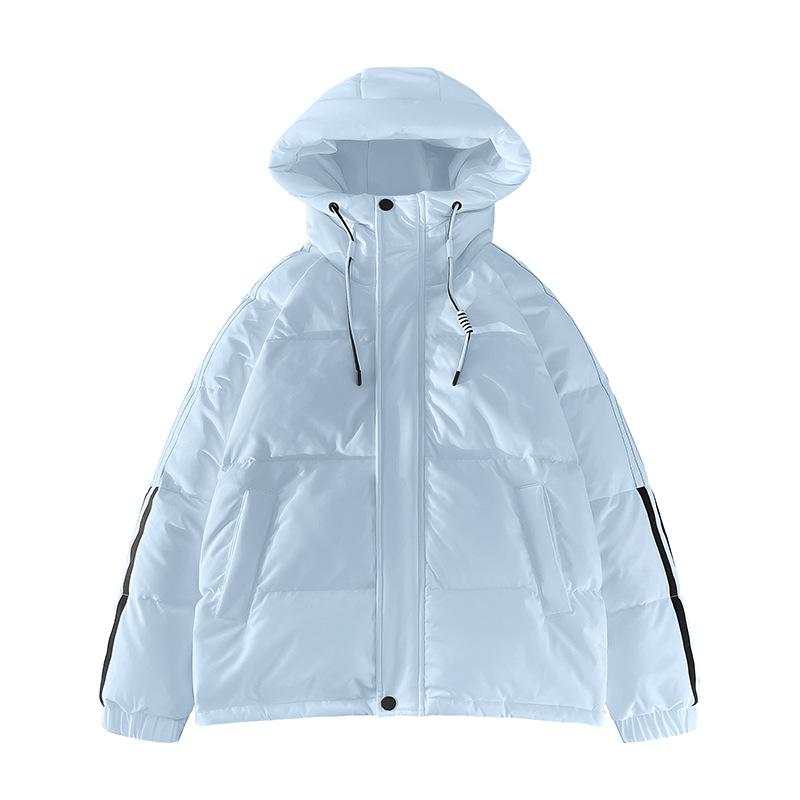 

Short hooded thickened duck down casual 2025 winter new fashion couple versatile casual cold protection high-quality men s trendy cotton clothes 3XL светло-синий