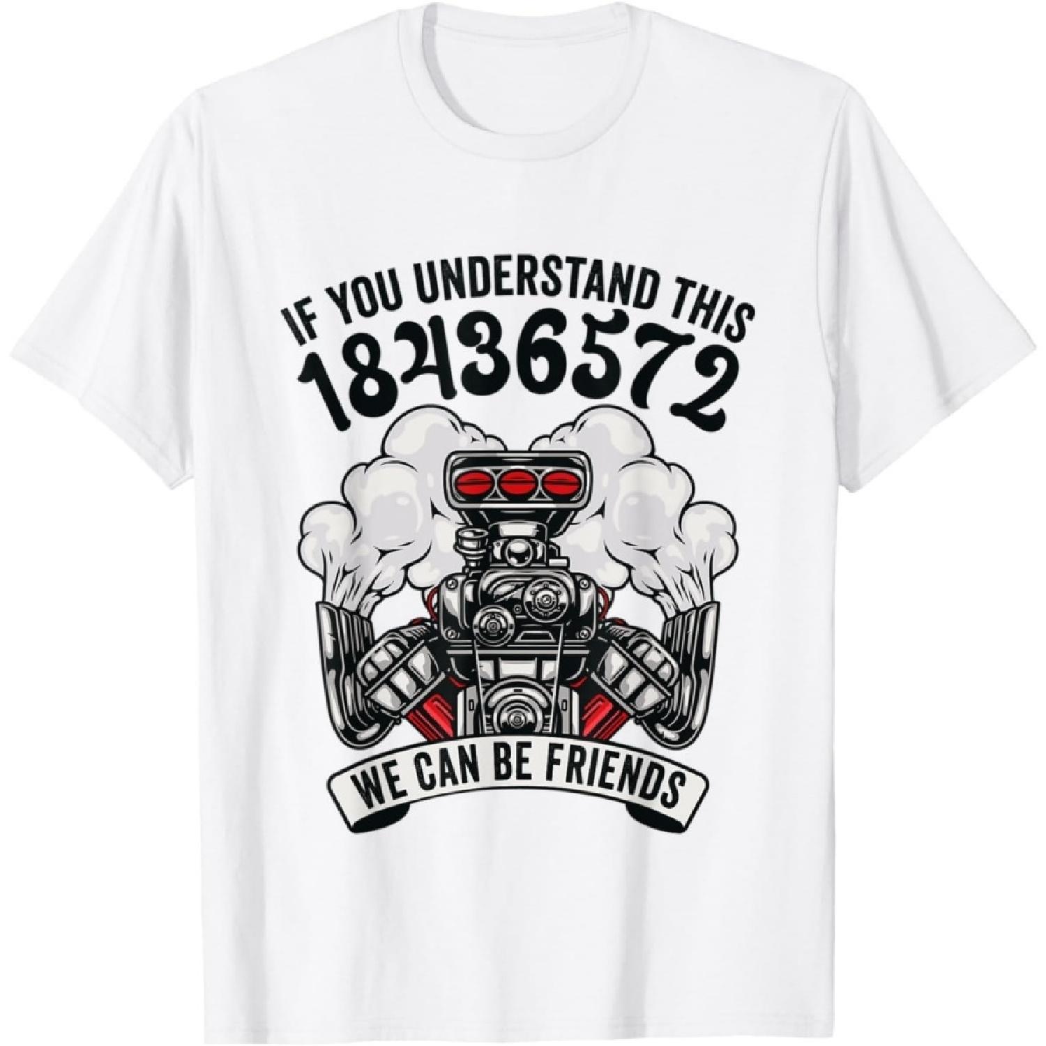 HYETYDV 18436572 V8 Firing Order Muscle Car Enthusiast T-Shirt S белый