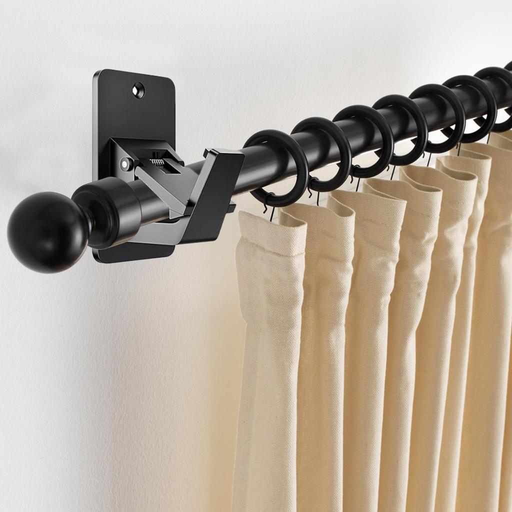 4pcs Curtain Rods Holders Nail-Free Adjustable Curtain Rod Hooks No Drill Curtain Rod Brackets For Bathroom, Bedroom