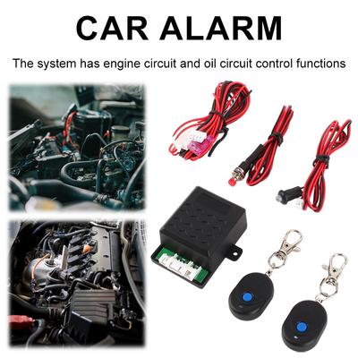 Car Alarm Immobilizer Universal Auto Unlock Immobilizer Device 12V Car Circuit Cut Off Device with 2 Remote Controller