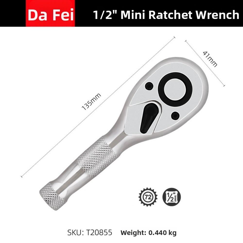 1/4 3/8 1/2 Inch Drive Ratchet Wrench 72 Tooth Dual Head Wrench Torque Wrench Tool Mechanical Work
