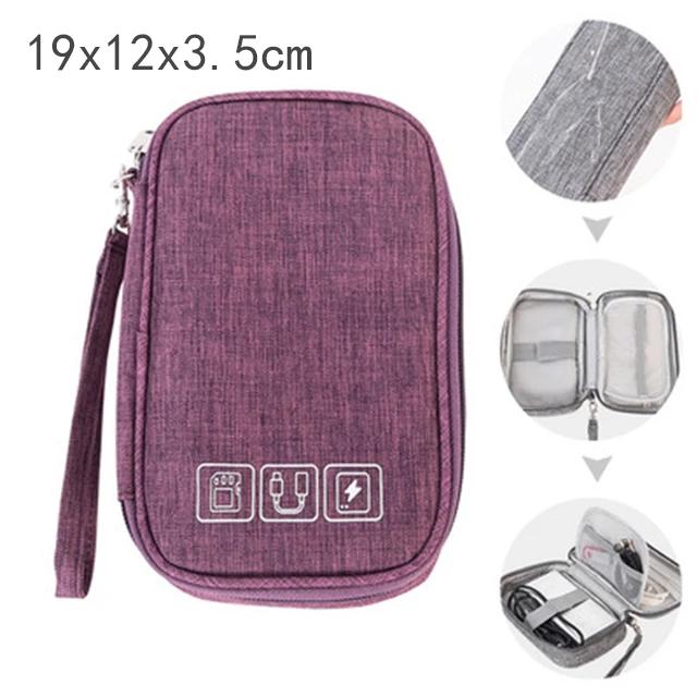 Fashion Portable Data Cable Storage Bag Outdoor Earphone Bag Organizer Digital Gadget Storage Box Charger U Disk Protection Case
