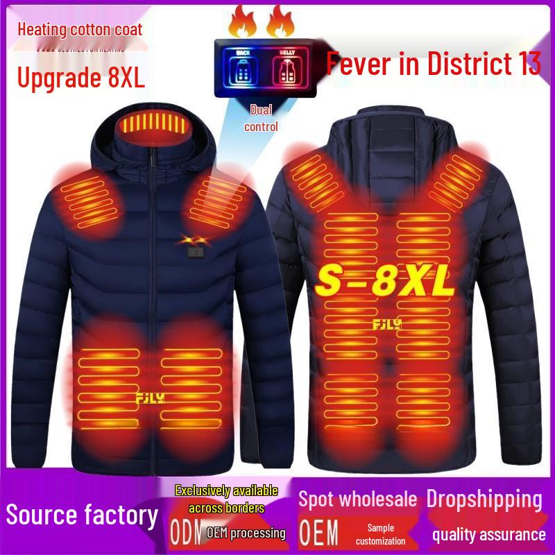 

Унисекс Умная хлопковая куртка с USB-подогревом - Ветрозащитная верхняя одежда L