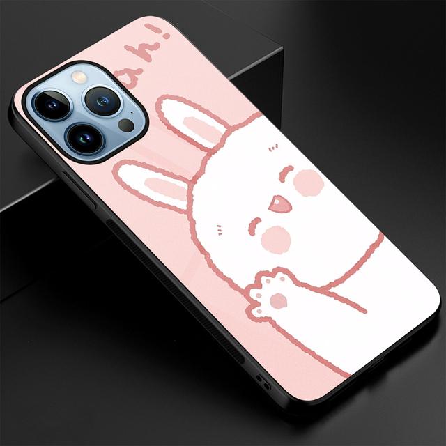Cartoon Cute Bear Phone Case For Iphone 14 13 11 12 Pro Max Mini Xs Xr X 7 8 6s Plus Se 2022 Tempered Glass Protection Shell
