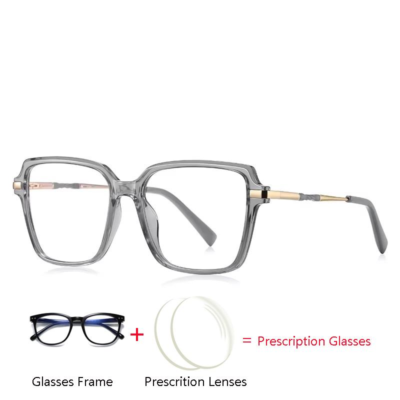 2212 Transparent Gray Frame Anti Blue Rays/Photochromic Optical Spectacles With Prescritpion Shortsighted/Hyperopia Eyeglasses