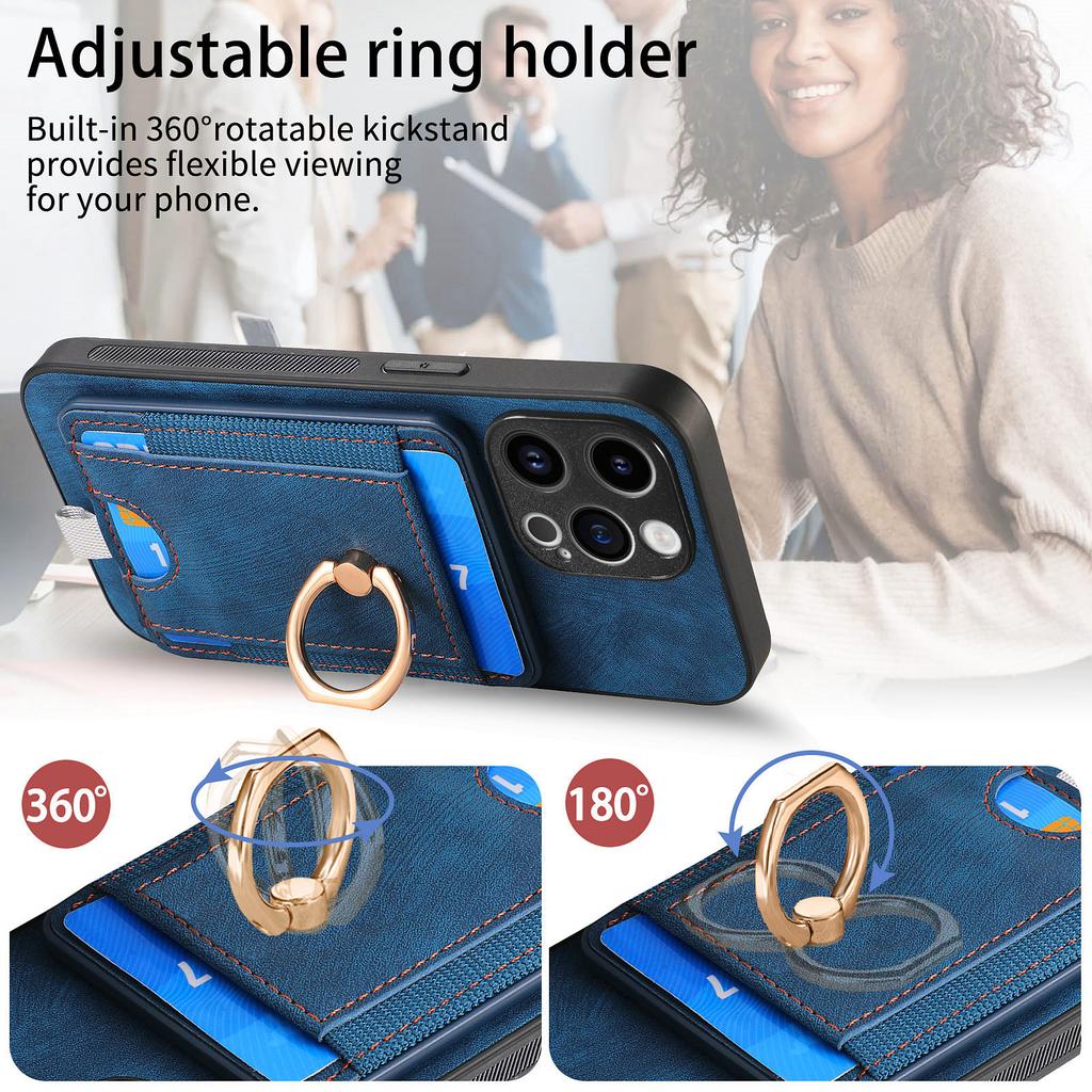 2 In 1 Detachable Cards Solt Ring Holder Case For iPhone 15 Pro Max 14 Plus 13 12 11 XR X XS 7 8 Magnetic Bag For Magsafe Cover