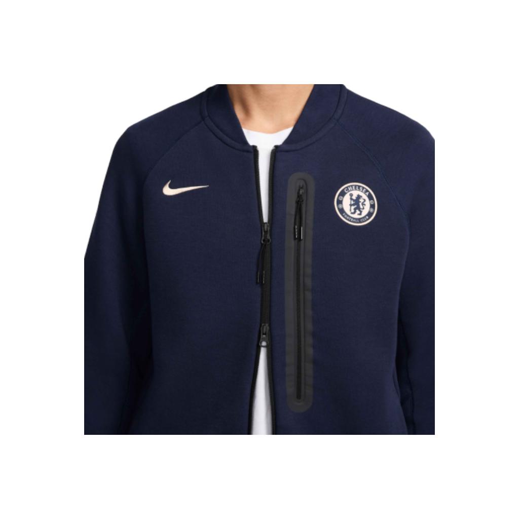 Nike Chelsea FC Tech Fleece N98 Long Sleeve Warm Versatile Pilot Comfortable Jacket Men Jacket Blue FZ7266-451