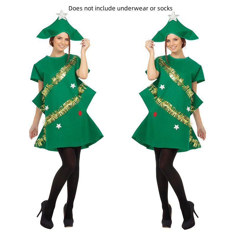 Christmas Adult Tree Skirt Cosplay Men Women Costume Outfits Christmas Party Set