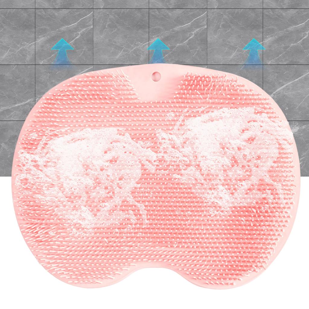 Silicone Massage Foot Cleaner Pad with Suction Cups Multi-Surface Silicone Bath Mat 11.81x9.06inch for Exfoliating Massaging